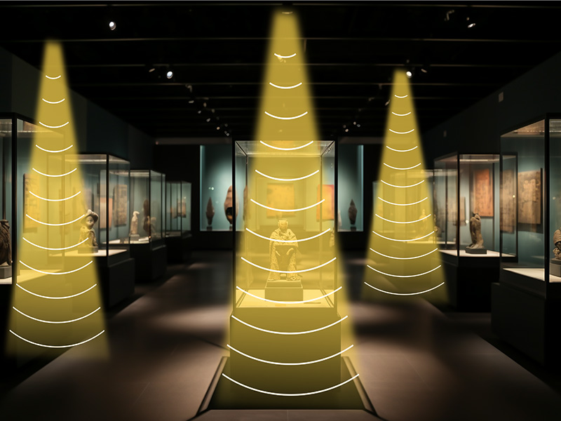 展覽館、博物館、畫廊、展廳等場(chǎng)景使用定向音箱