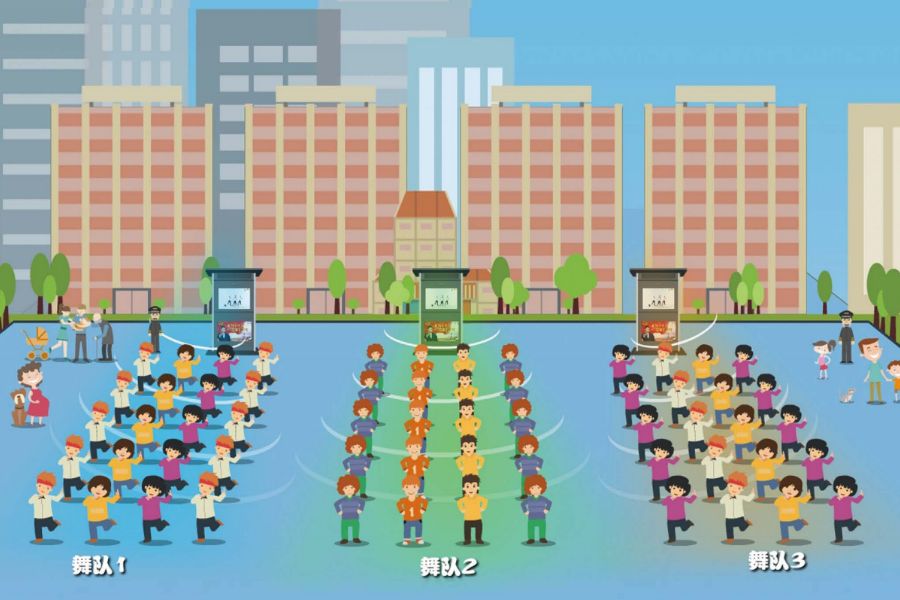廣場舞定向音響，定向發聲分區效果